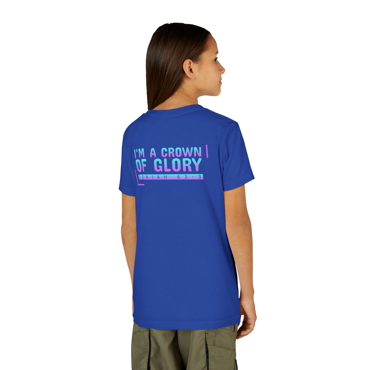 Inspirational Youth Short Sleeve Tee - "I'm a Crown of Glory" - Isaiah 62:3