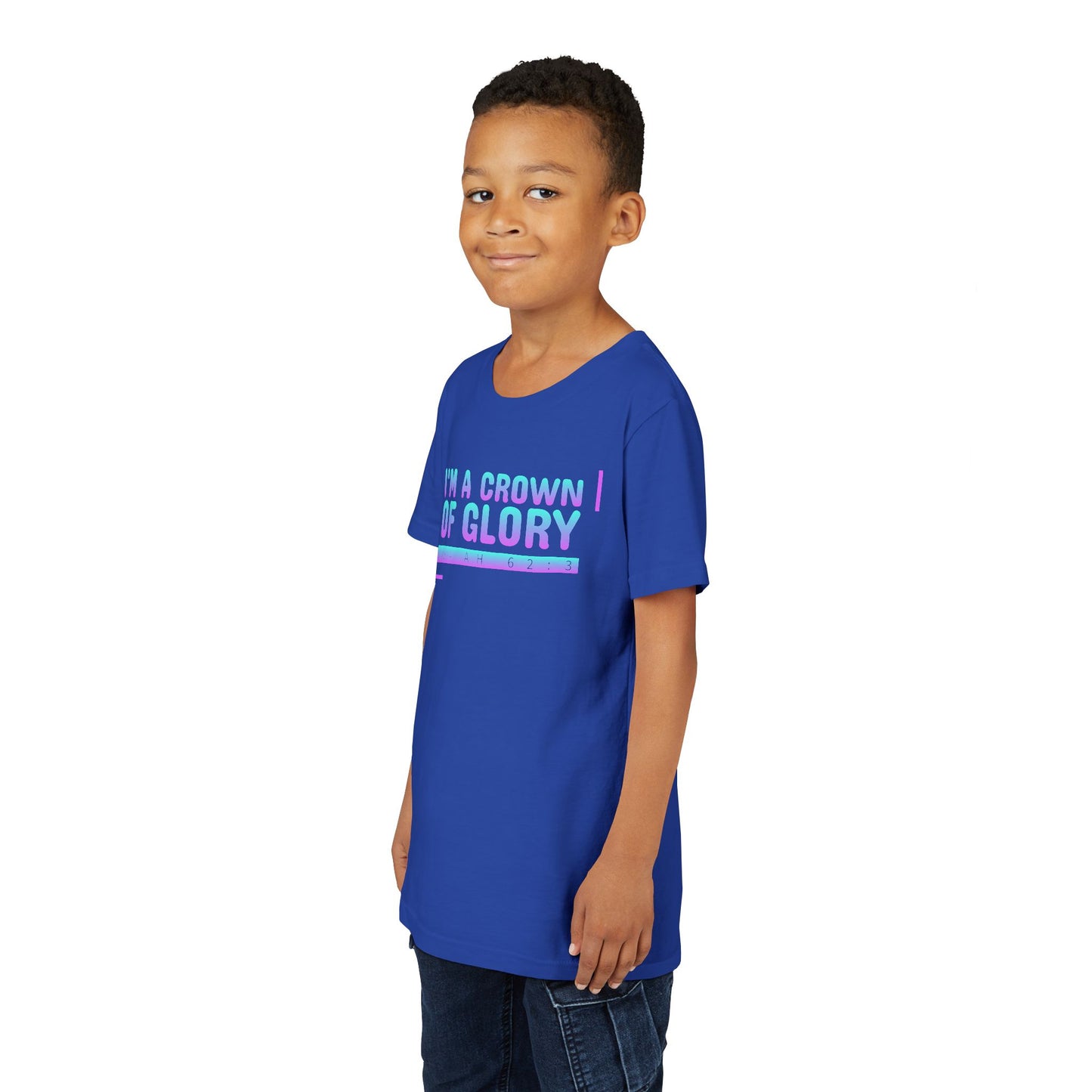 Inspirational Youth Short Sleeve Tee - "I'm a Crown of Glory" - Isaiah 62:3