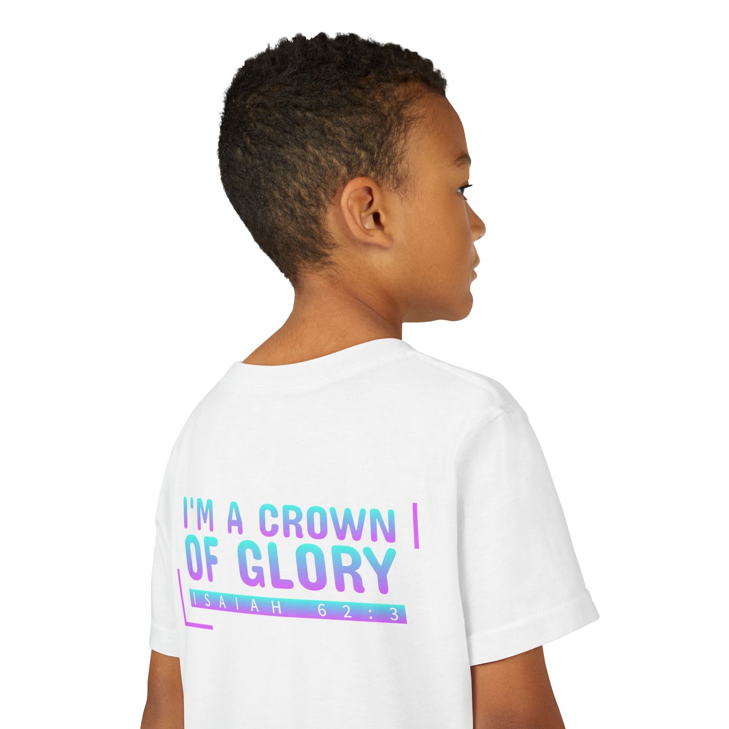 Inspirational Youth Short Sleeve Tee - "I'm a Crown of Glory" - Isaiah 62:3