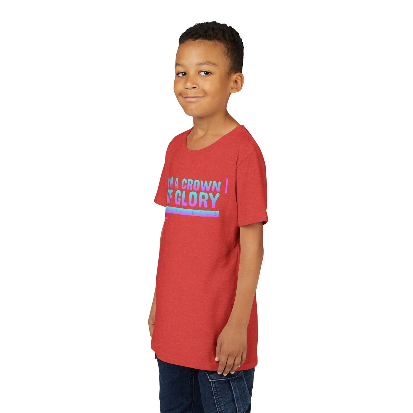 Inspirational Youth Short Sleeve Tee - "I'm a Crown of Glory" - Isaiah 62:3