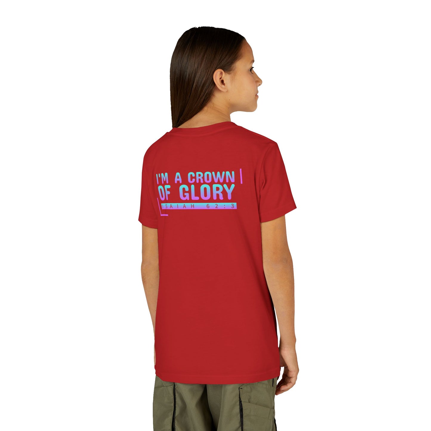 Inspirational Youth Short Sleeve Tee - "I'm a Crown of Glory" - Isaiah 62:3