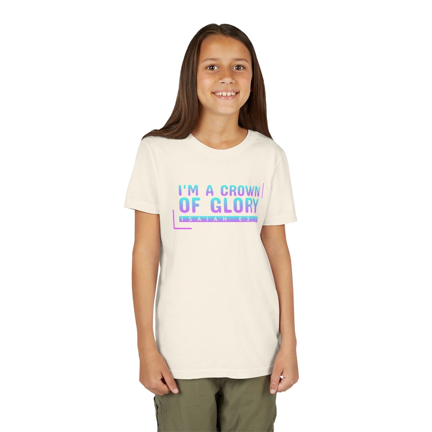 Inspirational Youth Short Sleeve Tee - "I'm a Crown of Glory" - Isaiah 62:3