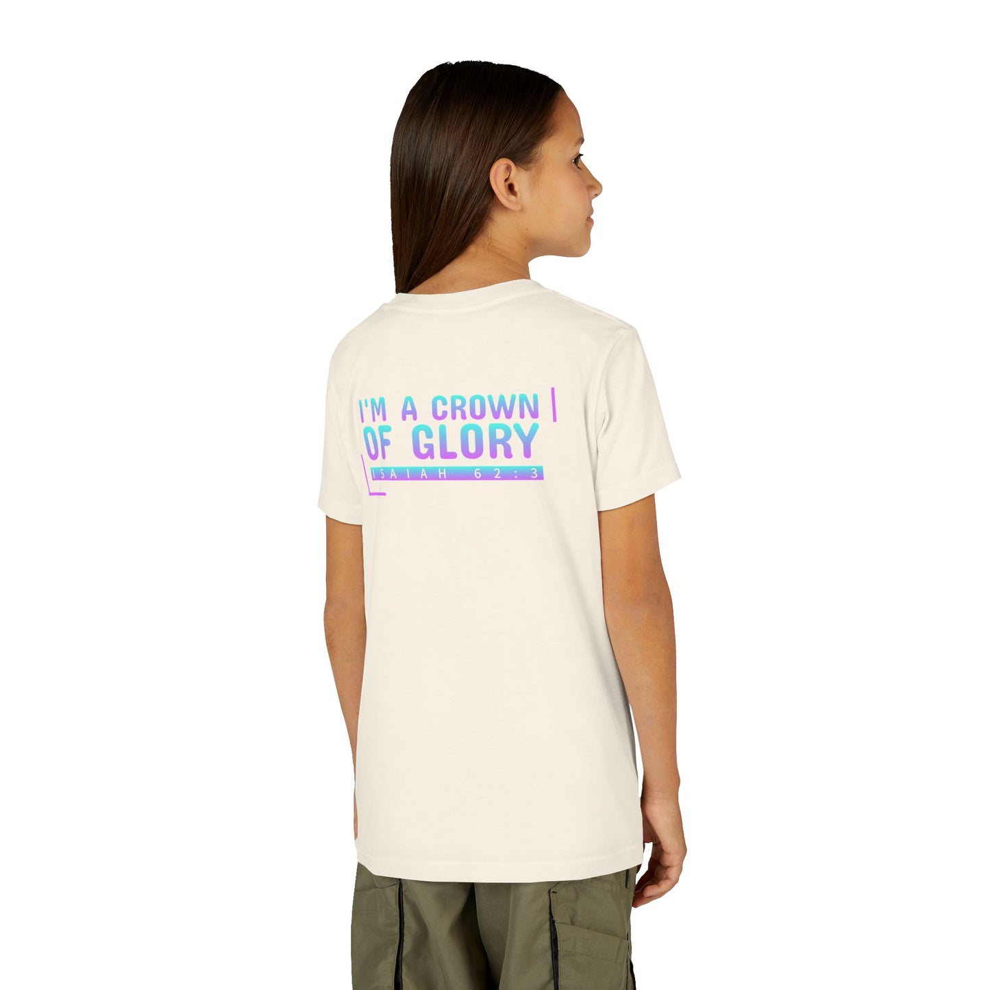 Inspirational Youth Short Sleeve Tee - "I'm a Crown of Glory" - Isaiah 62:3