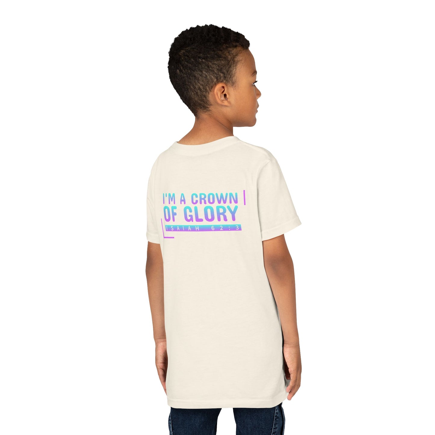 Inspirational Youth Short Sleeve Tee - "I'm a Crown of Glory" - Isaiah 62:3