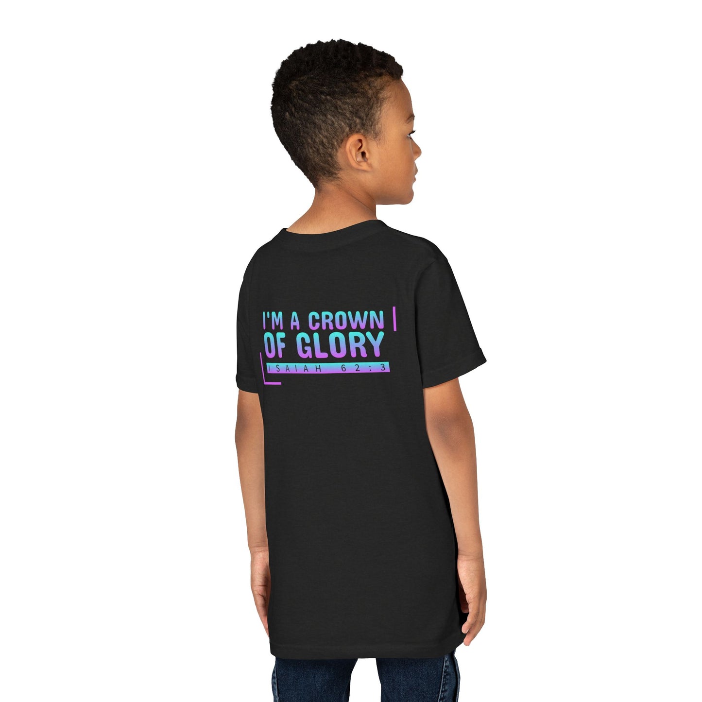Inspirational Youth Short Sleeve Tee - "I'm a Crown of Glory" - Isaiah 62:3
