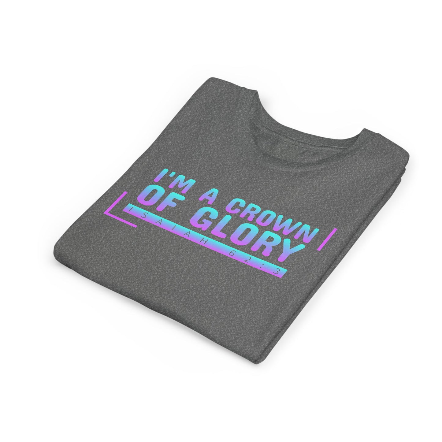 Inspirational Youth Short Sleeve Tee - "I'm a Crown of Glory" - Isaiah 62:3