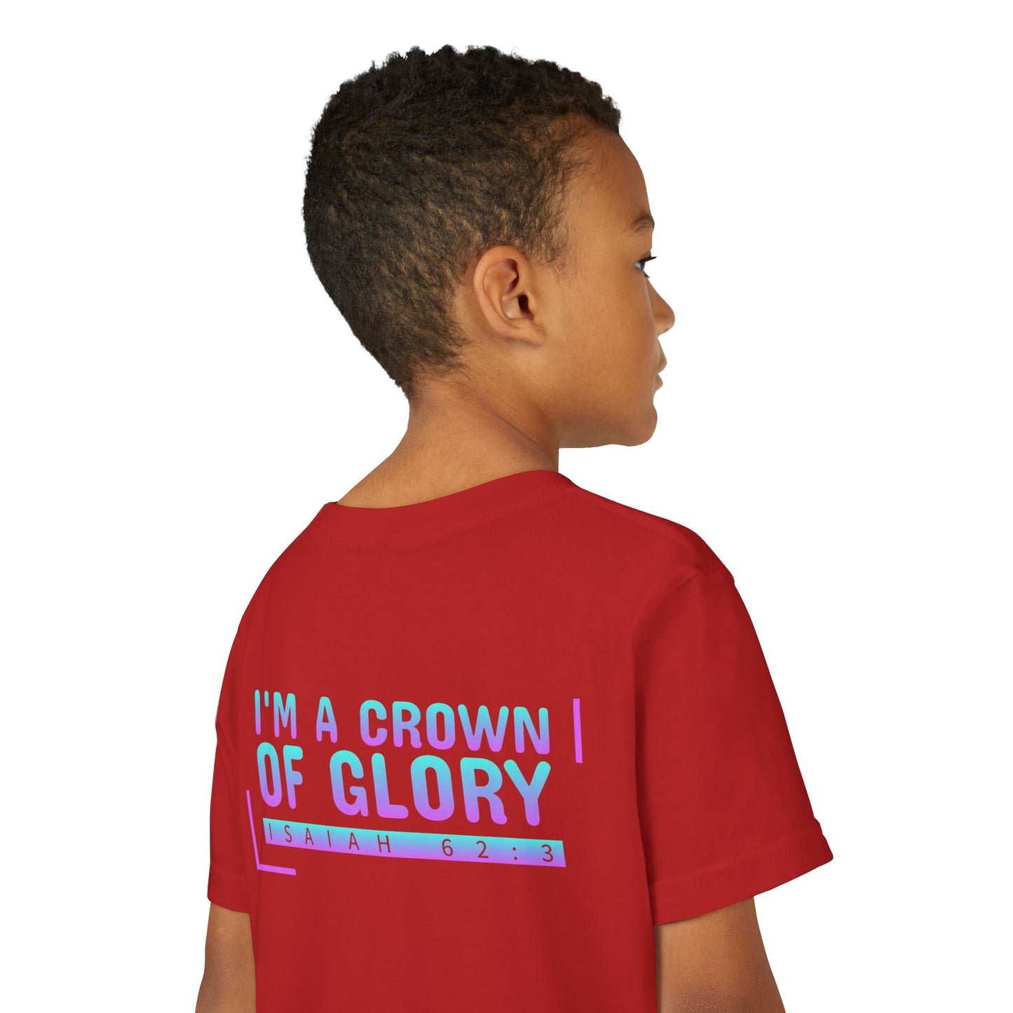 Inspirational Youth Short Sleeve Tee - "I'm a Crown of Glory" - Isaiah 62:3