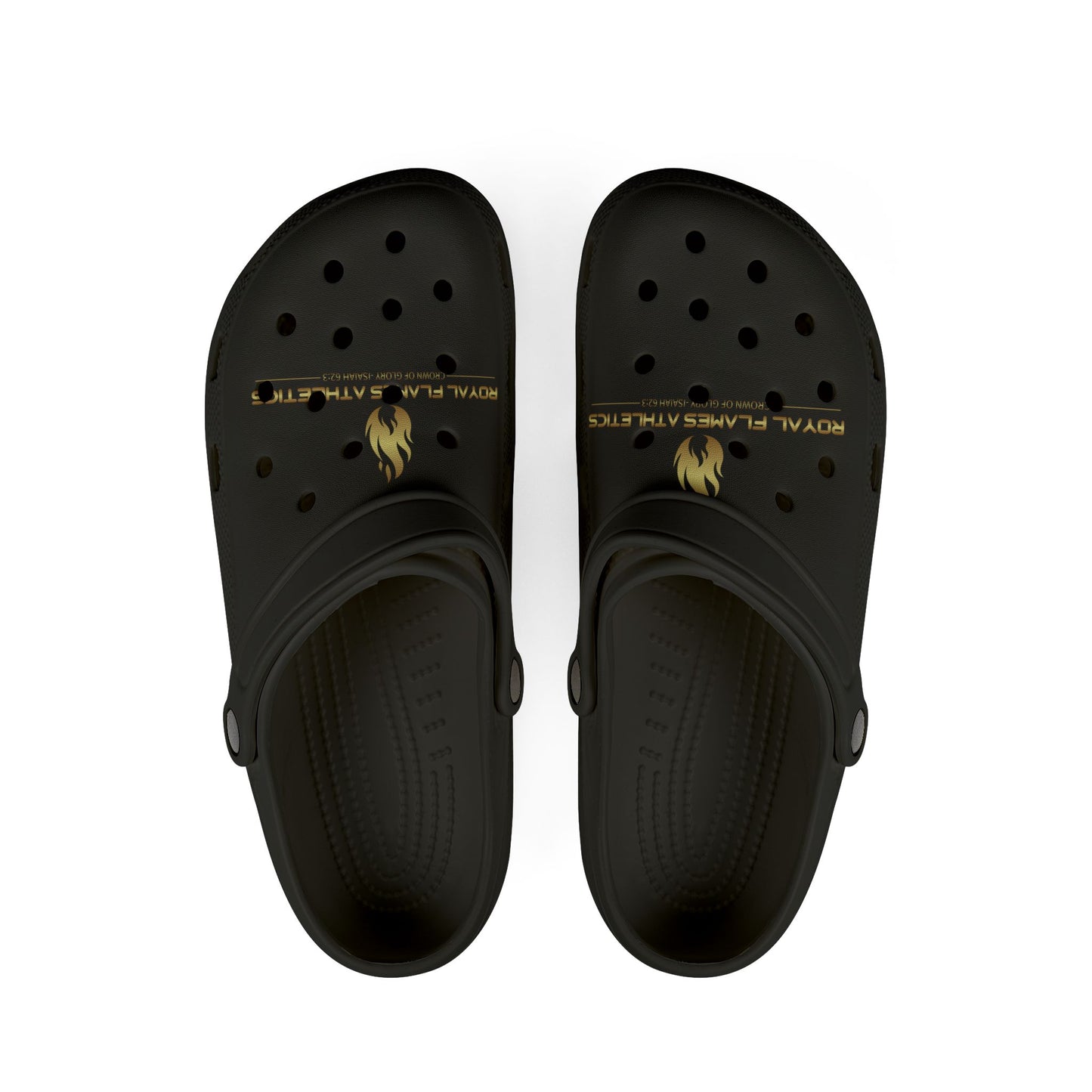 Black Royal Flames Rubber Foam Crocs