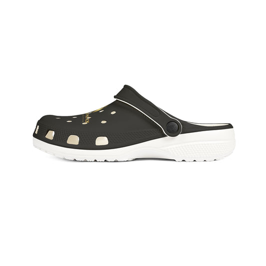 Black Royal Flames Rubber Foam Crocs