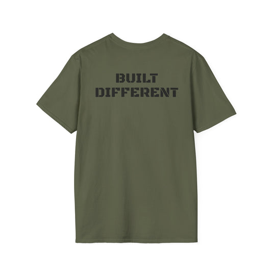 Crown of Glory T‑Shirt — "Built Different" Military Green Inspirational Tee (Isaiah 62:3)