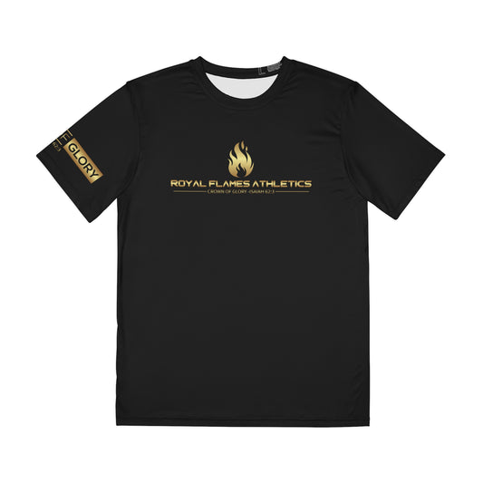 Men's Athletic Polyester Tee - Royal Flames Design