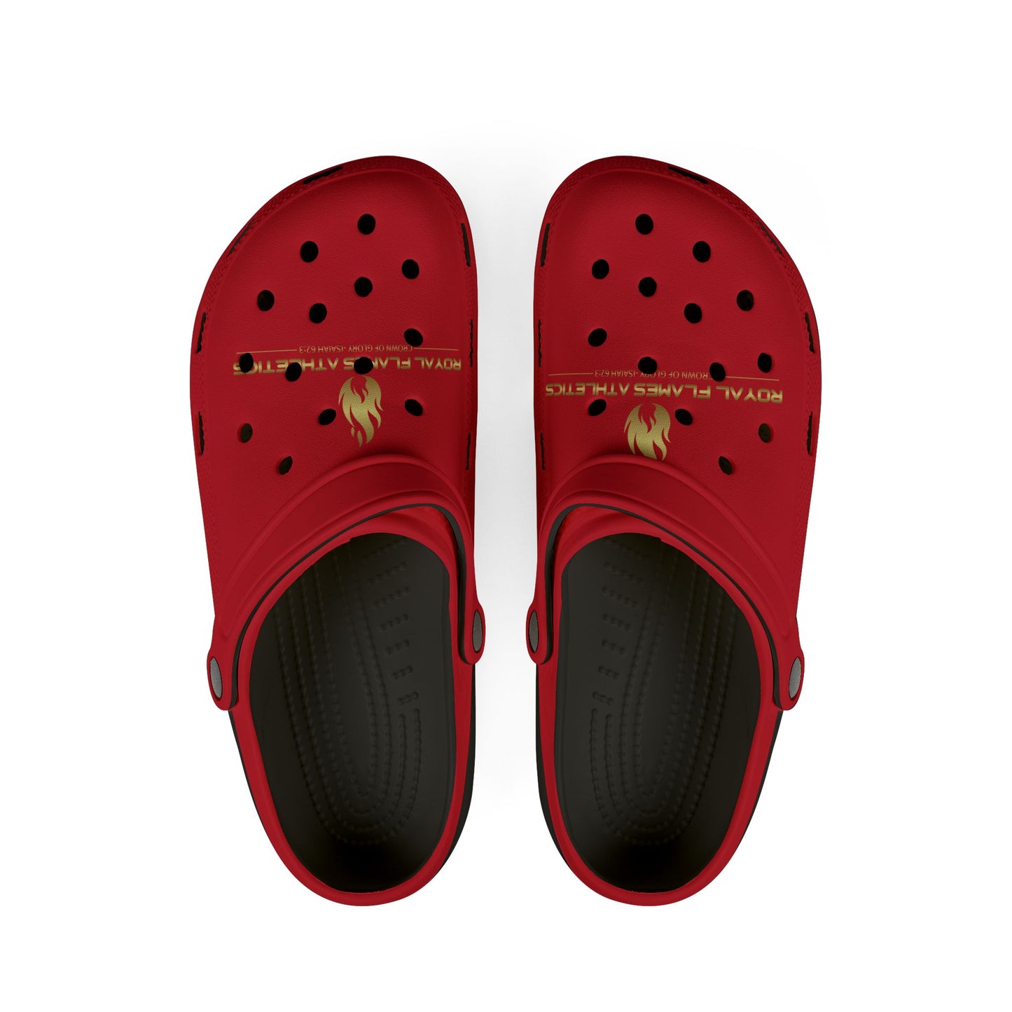 Red Royal Flames Rubber Foam Crocs
